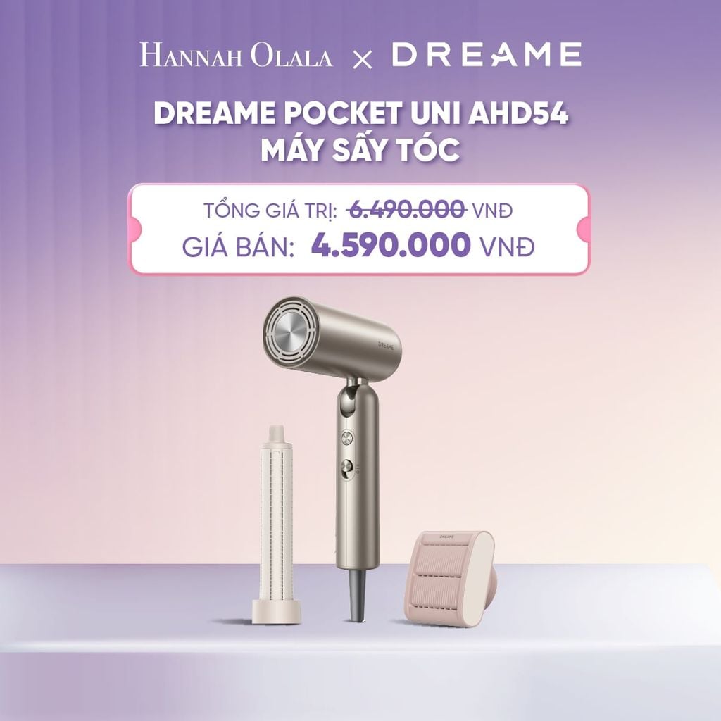  DREAME POCKET UNI AHD54 MÁY SẤY TÓC ION ÂM TƯƠNG THÍCH ĐIỆN ÁP TOÀN CẦU GẤP GỌN TÍCH HỢP TẠO KIỂU TÓC - BH 24 THÁNG - H018 