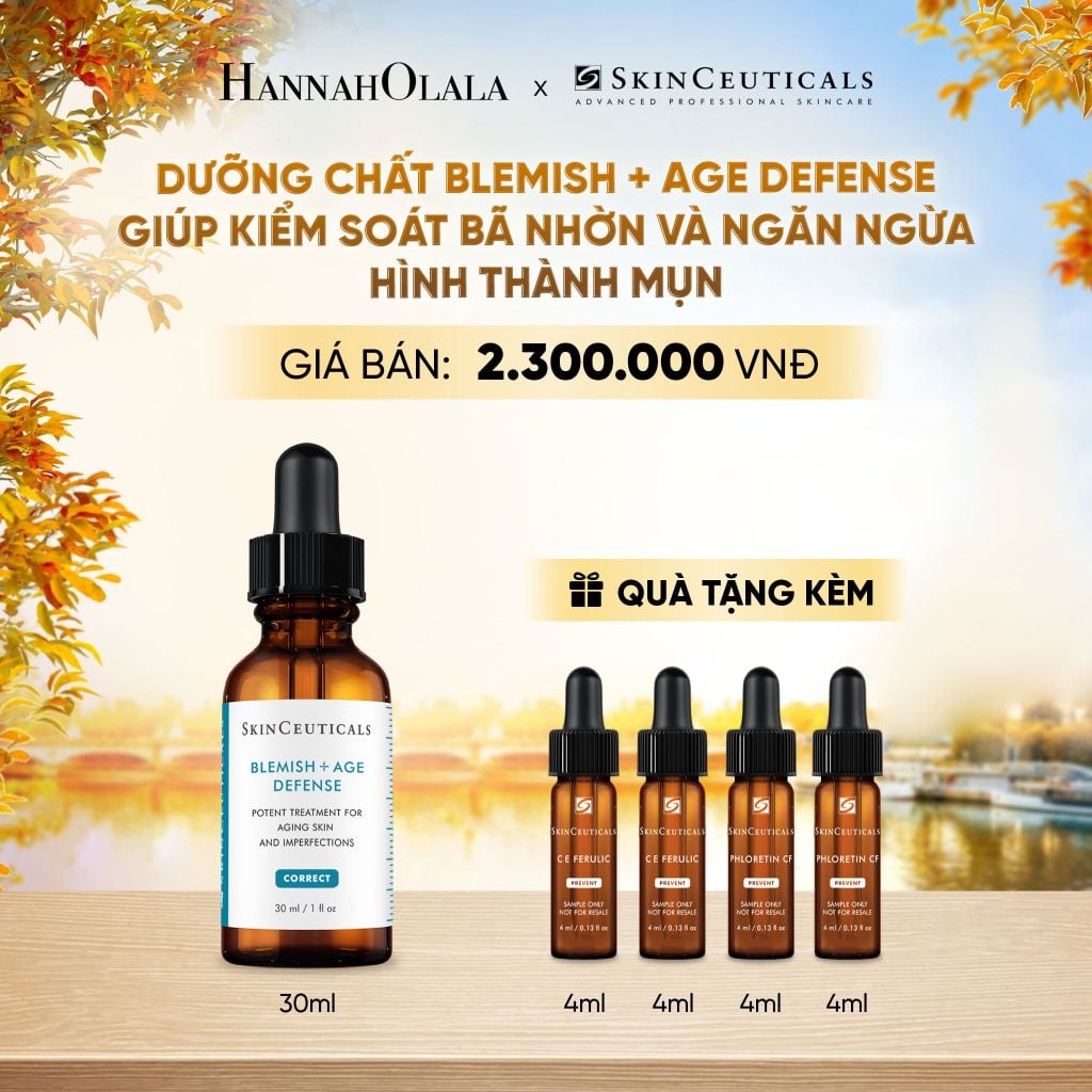 DƯỠNG CHẤT SKIN CEUTICALS BLEMISH+AGE DEFENSE GIÚP KIỂM SOÁT BÃ NHỜN VÀ NGĂN NGỪA HÌNH THÀNH MỤN 30ML - E622 