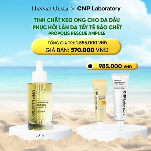  DEAL 52: TINH CHẤT KEO ONG CHO DA DẦU PHỤC HỒI LÀN DA TẨY TẾ BÀO CHẾT CNP PROPOLIS RESCUE AMPULE 50ML 