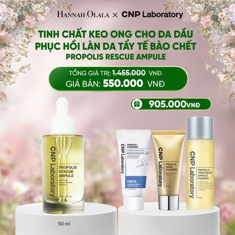  DEAL 56: [ GIAO HÀNG TỪ 04/03 ] TINH CHẤT KEO ONG CHO DA DẦU PHỤC HỒI LÀN DA TẨY TẾ BÀO CHẾT CNP PROPOLIS RESCUE AMPULE 50ML 