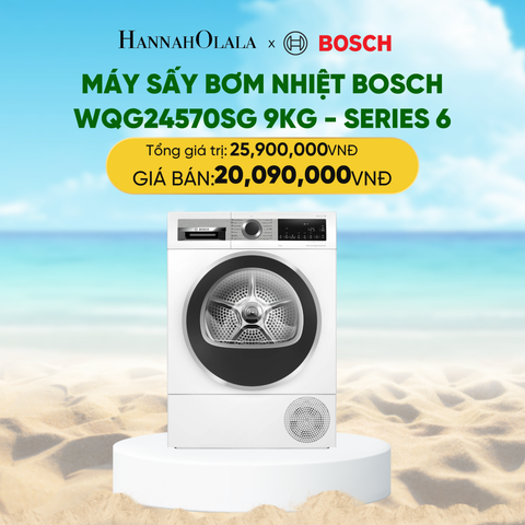  MÁY SẤY BƠM NHIỆT BOSCH WQG24570SG 9KG - SERIES 6 