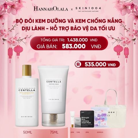  DEAL 9: COMBO 01 PCS SKIN1004 KEM DƯỠNG MADAGASCAR CENTELLA SOOTHING CREAM 75ML + 01 PCS SKIN1004 KEM CHỐNG NẮNG MADAGASCAR CENTELLA AIR-FIT SUNCREAM PLUS 50ML 