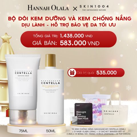 DEAL 9: COMBO 01 PCS SKIN1004 KEM DƯỠNG MADAGASCAR CENTELLA SOOTHING CREAM 75ML +01 PCS SKIN1004 KEM CHỐNG NẮNG MADAGASCAR CENTELLA AIR-FIT SUNCREAM PLUS 50ML 