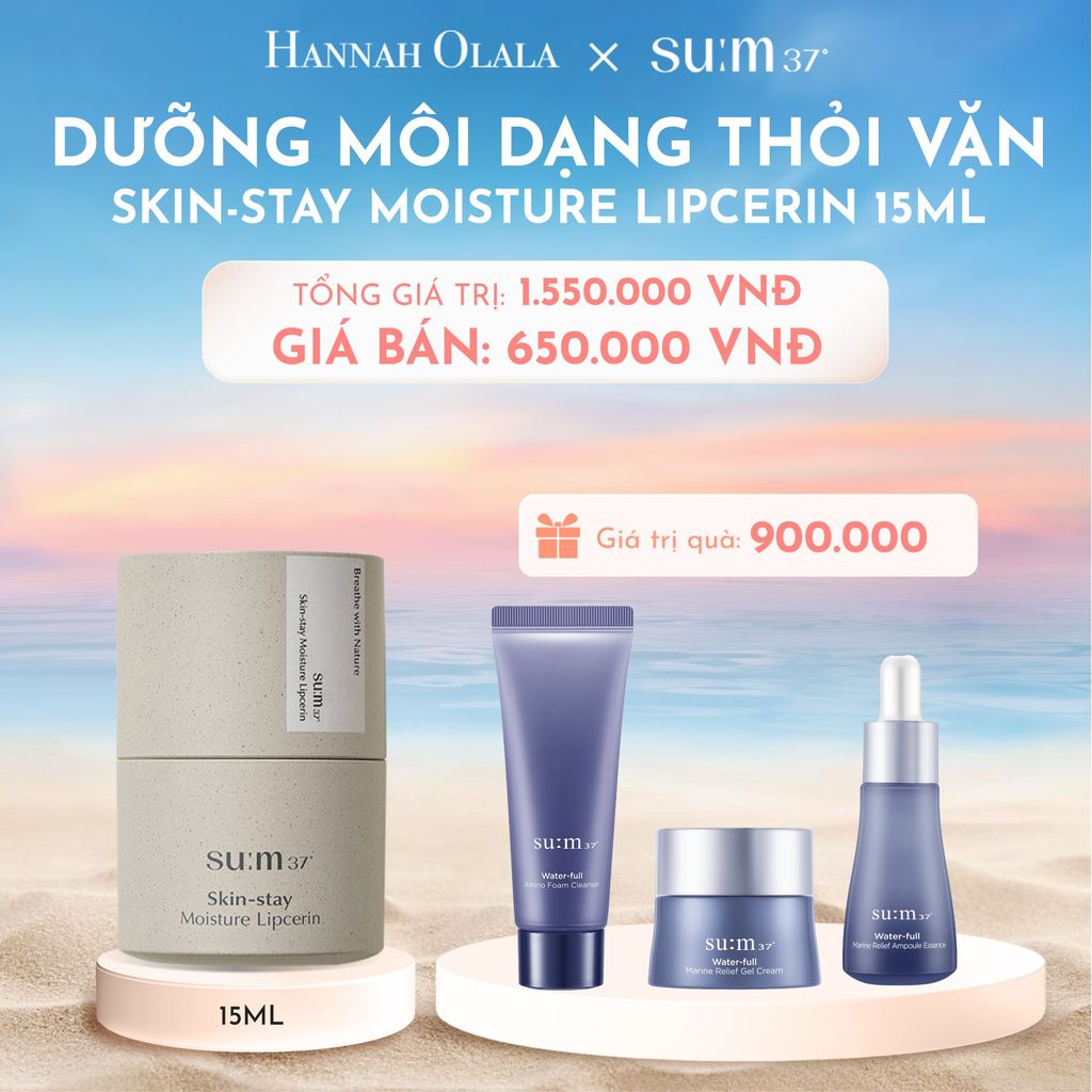  C60_DEAL 6: DƯỠNG MÔI DẠNG THỎI VẶN SU:M37 SKIN-STAY MOISTURE LIPCERIN 15ML 