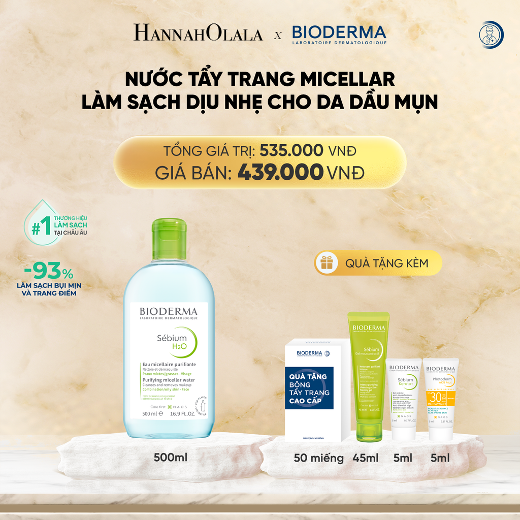  DEAL 8: NƯỚC TẨY TRANG MICELLAR LÀM SẠCH CHO DA DẦU, MỤN 