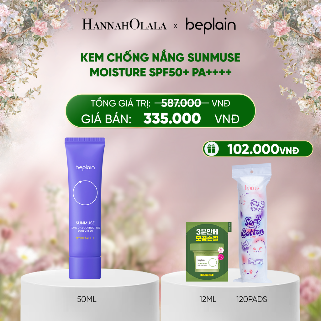  E1452_DEAL 3: KEM CHỐNG NẮNG BEPLAIN SUNMUSE SUNSCREEN SPF50+ PA++++ 50ML PHÂN LOẠI BẤT KÌ 