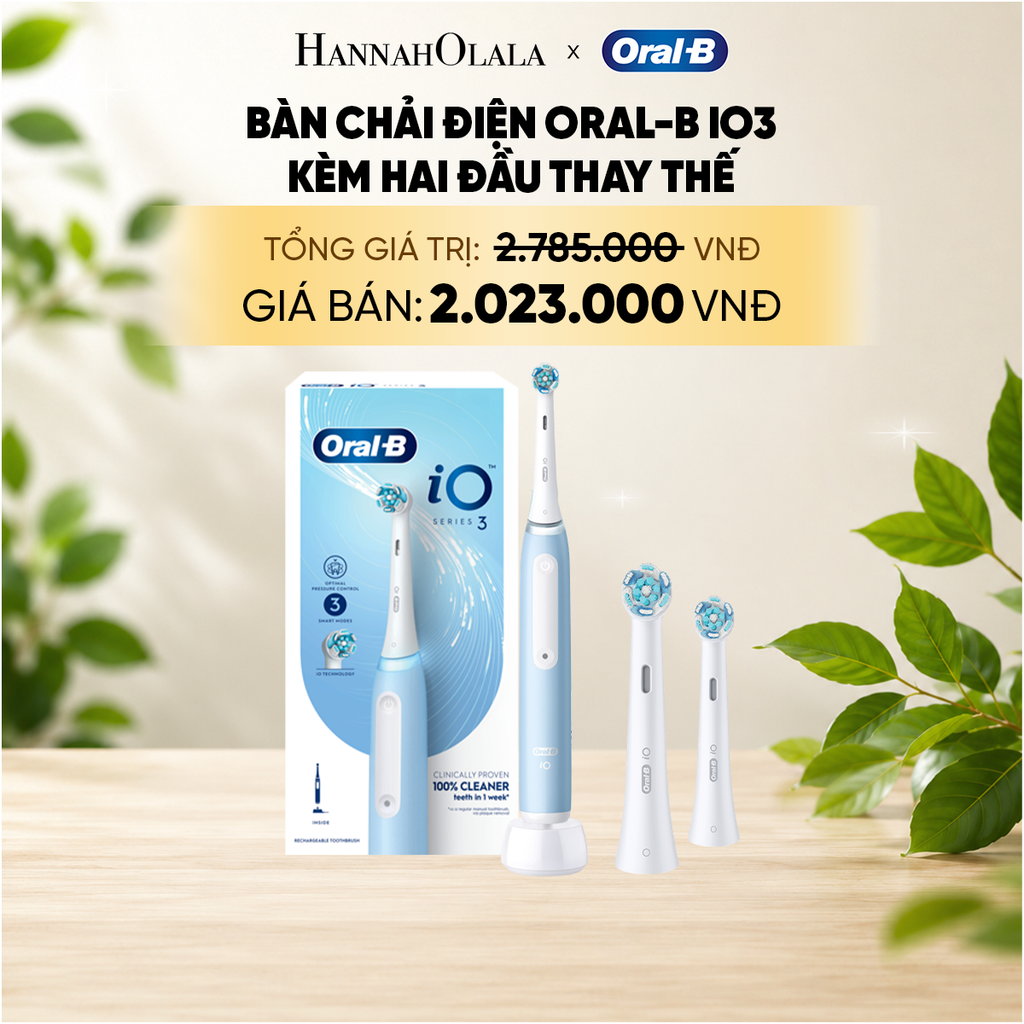  [FLASH DEAL] BÀN CHẢI ĐIỆN ORAL-B iO3 CHÍNH HÃNG KÈM ĐẦU THAY THẾ _ A72 