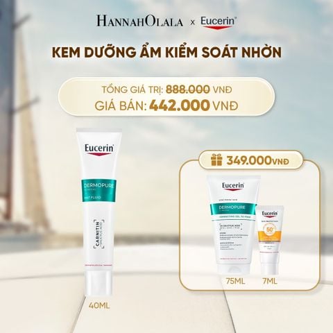  KEM DƯỠNG ẨM GIÚP KIỂM SOÁT NHỜN EUCERIN DERMOPURE CLINICAL MAT FLUID 40ML 
