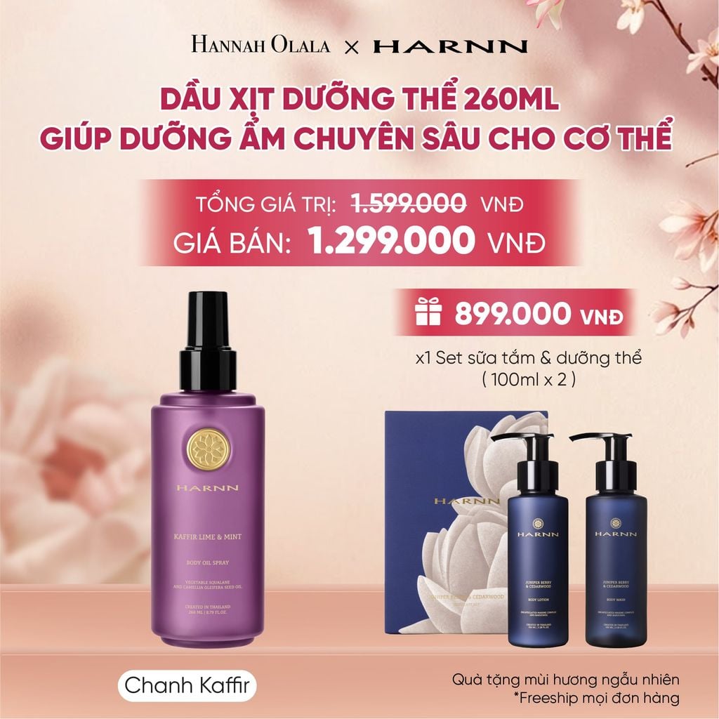  DẦU XỊT DƯỠNG THỂ BODY OIL SPRAY HARNN 260ML HƯƠNG THIÊN NHIÊN - GIÚP DƯỠNG ẨM CHUYÊN SÂU CHO CƠ THỂ - A1412 