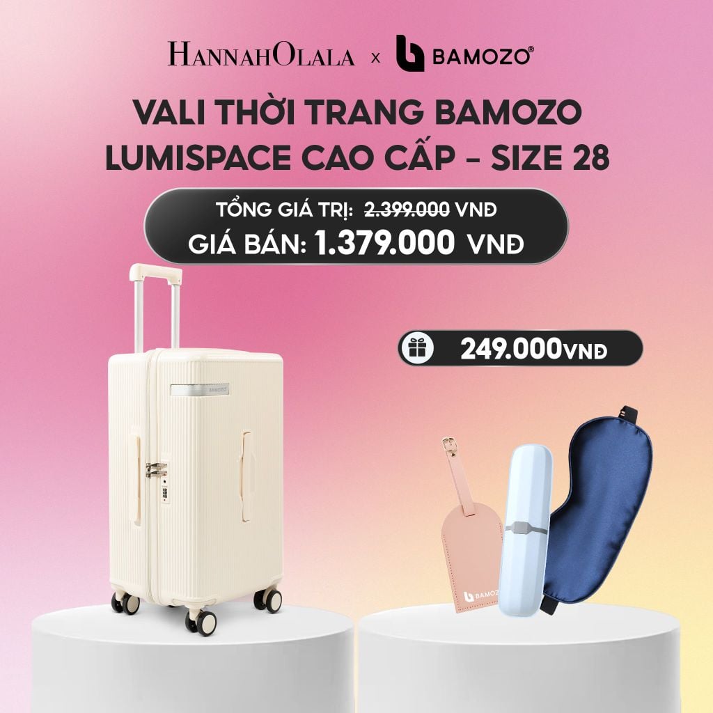  VALI BAMOZO LUMISPACE CAO CẤP (TẶNG TAG VALI DA, HỘP ĐỰNG BÀN CHẢI, BỊT MẮT LỤA SATIN)_A2183 