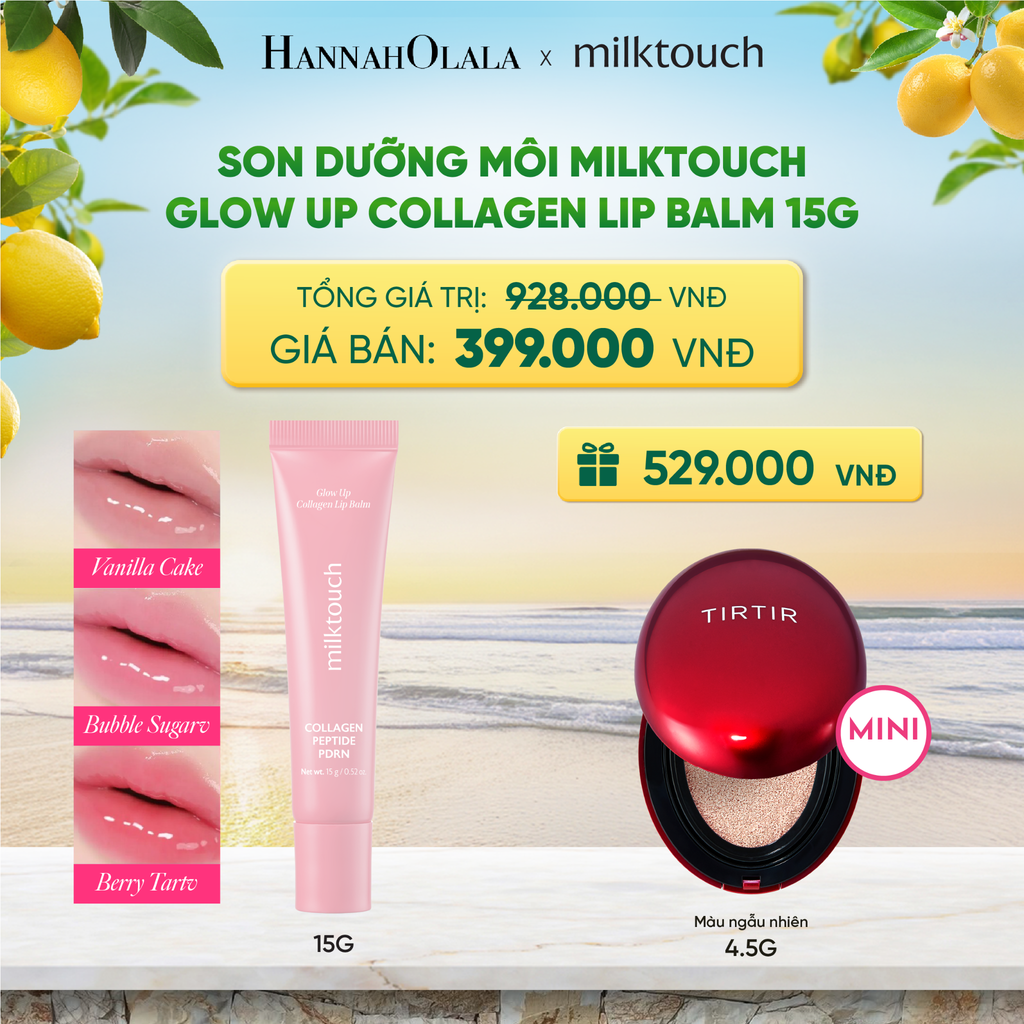  SON DƯỠNG MÔI MILKTOUCH GLOW UP COLLAGEN LIP BALM 15G - DEAL 5 