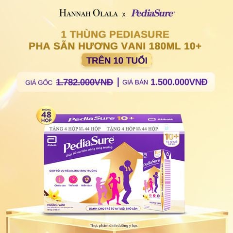  DEAL 6: [GIAO HÀNG TỪ NGÀY 07/11] - 1 THÙNG PEDIASURE PHA SẴN HƯƠNG VANI 180ML 10+ 
