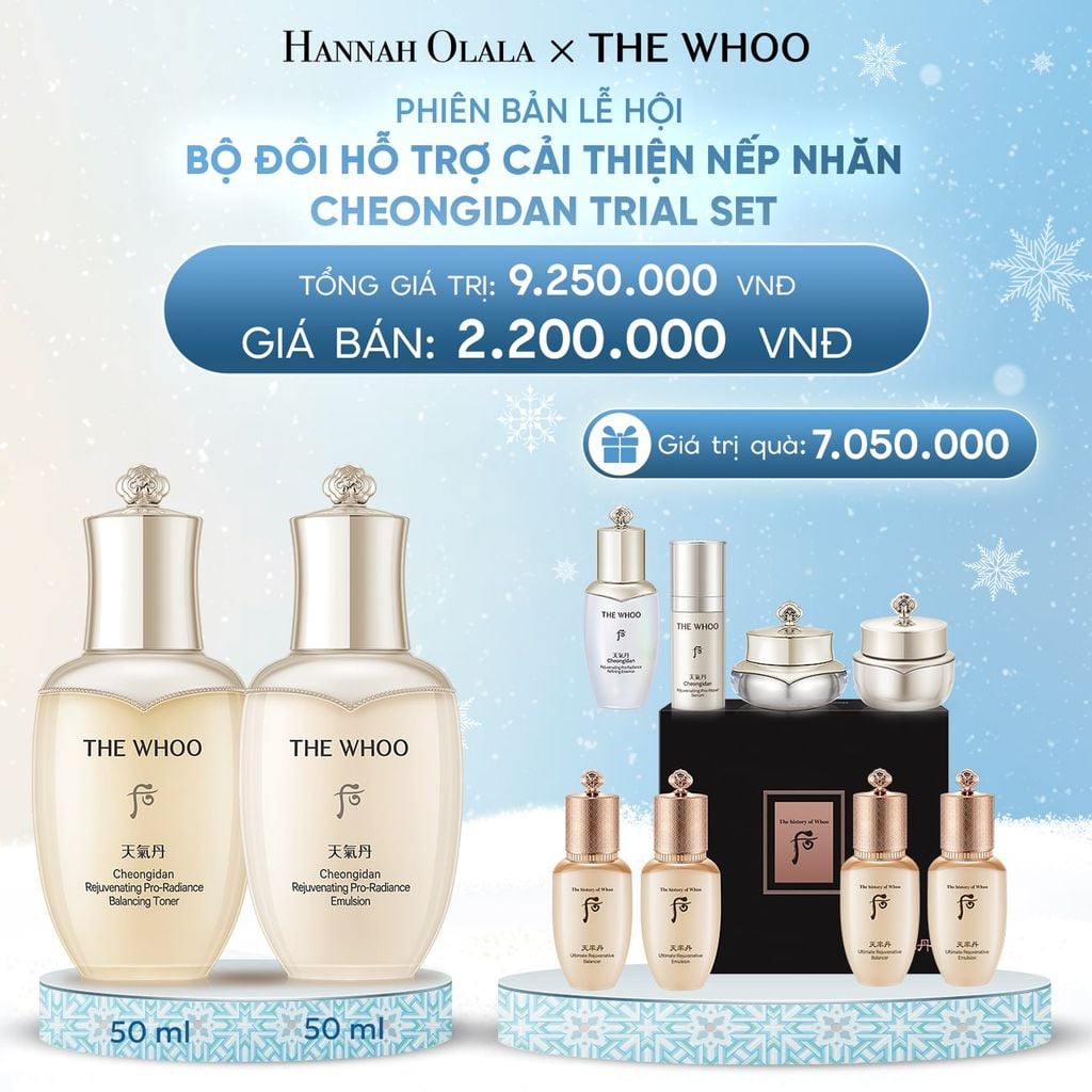  DEAL 6: PHIÊN BẢN LỄ HỘI - BỘ ĐÔI HỖ TRỢ CẢI THIỆN NẾP NHĂN THE WHOO CHEONGIDAN TRIAL SET 