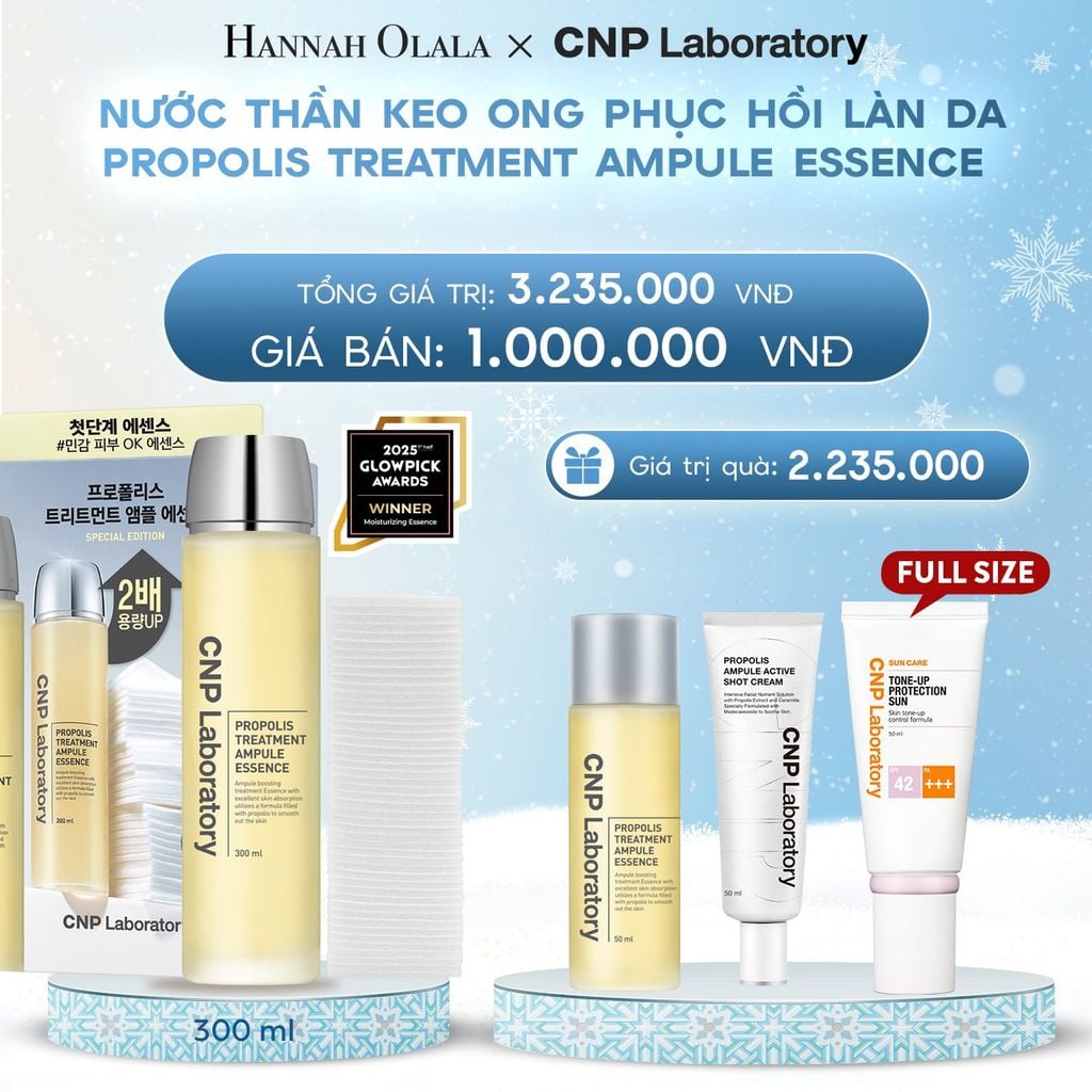  DEAL 6: JUMBO SIZE - BỘ NƯỚC THẦN KEO ONG PHỤC HỒI LÀN DA CNP PROPOLIS TREATMENT AMPULE ESSENCE 300ML 