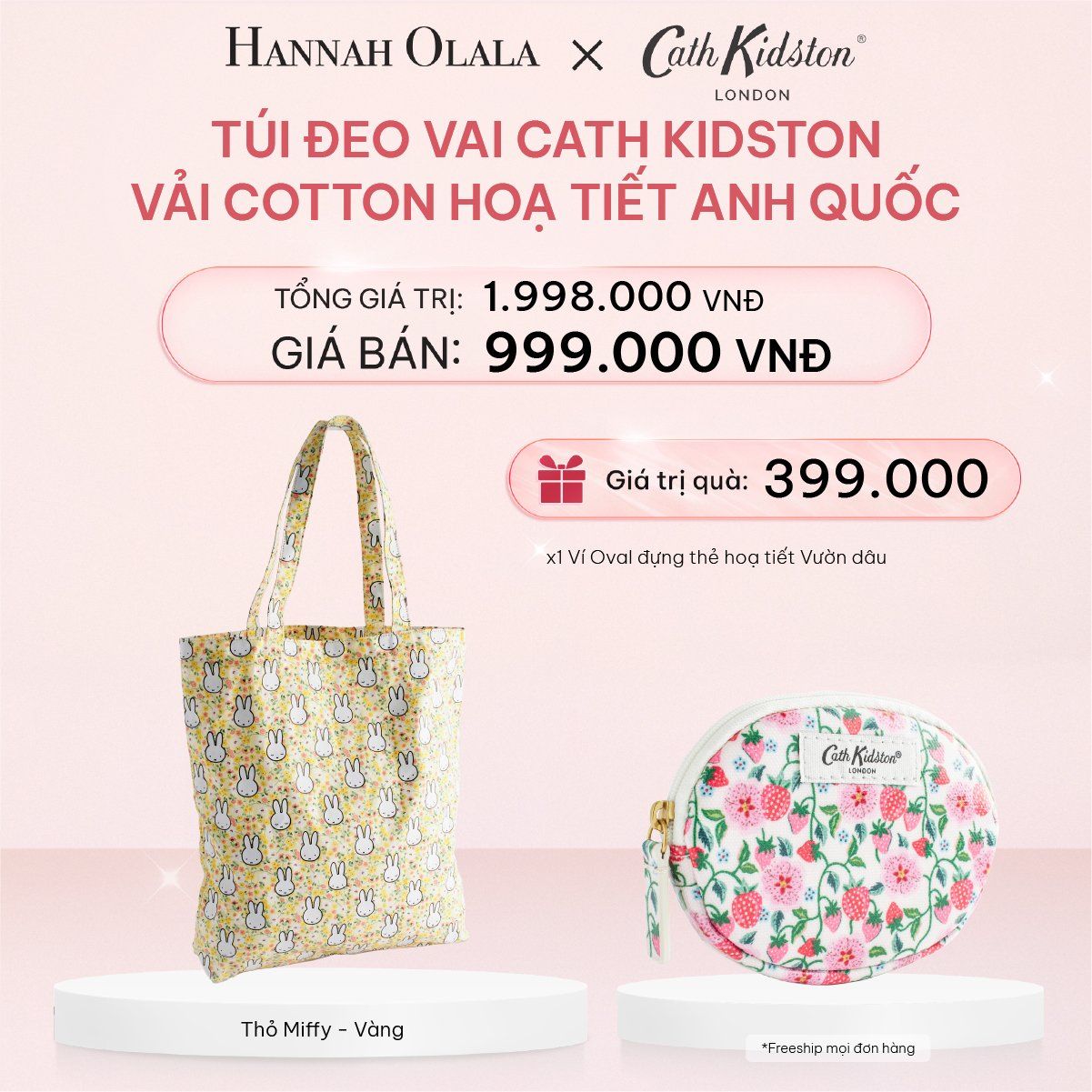  E353_DEAL 6: TÚI ĐEO VAI CATH KIDSTON VẢI COTTON HOẠ TIẾT ANH QUỐC 