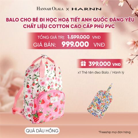  BALO CHO BÉ ĐI HỌC CATH KIDSTON HOẠ TIẾT ANH QUỐC ĐÁNG YÊU CHẤT LIỆU COTTON CAO CẤP PHỦ PVC - A2140 