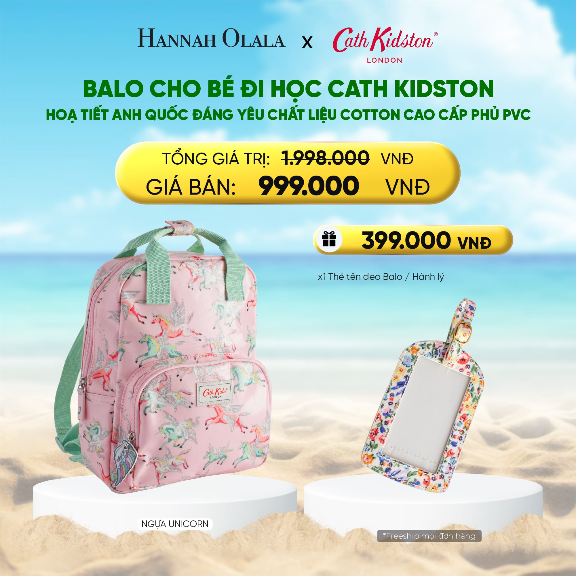 Balo Cath Kidston Hoạ Tiết Anh Quốc