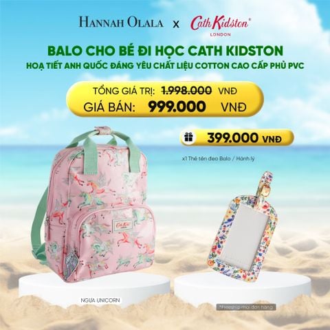  DEAL 6. BALO CHO BÉ ĐI HỌC CATH KIDSTON HOẠ TIẾT ANH QUỐC ĐÁNG YÊU CHẤT LIỆU COTTON CAO CẤP PHỦ PVC 