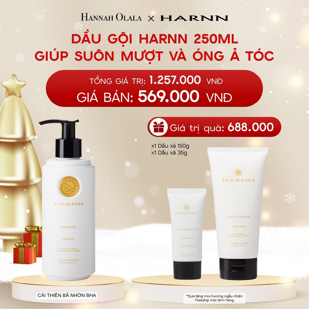  A1133_DEAL 6: DẦU GỘI HARNN 250ML GIÚP SUÔN MƯỢT VÀ ÓNG Ả TÓC 