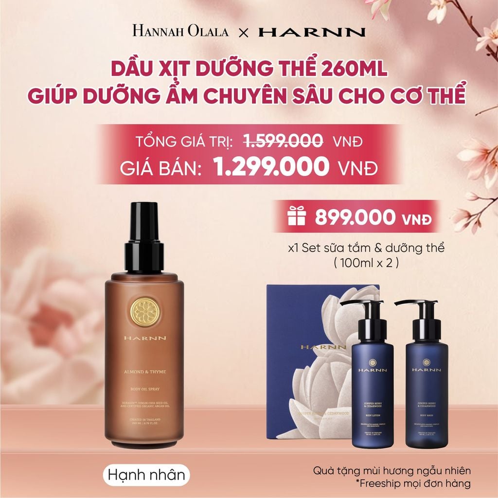  DẦU XỊT DƯỠNG THỂ BODY OIL SPRAY HARNN 260ML HƯƠNG THIÊN NHIÊN - GIÚP DƯỠNG ẨM CHUYÊN SÂU CHO CƠ THỂ - A1412 