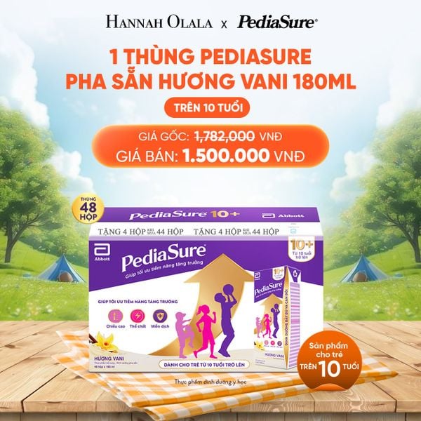  DEAL 6: 1 THÙNG PEDIASURE PHA SẴN HƯƠNG VANI 180ML 10+ 