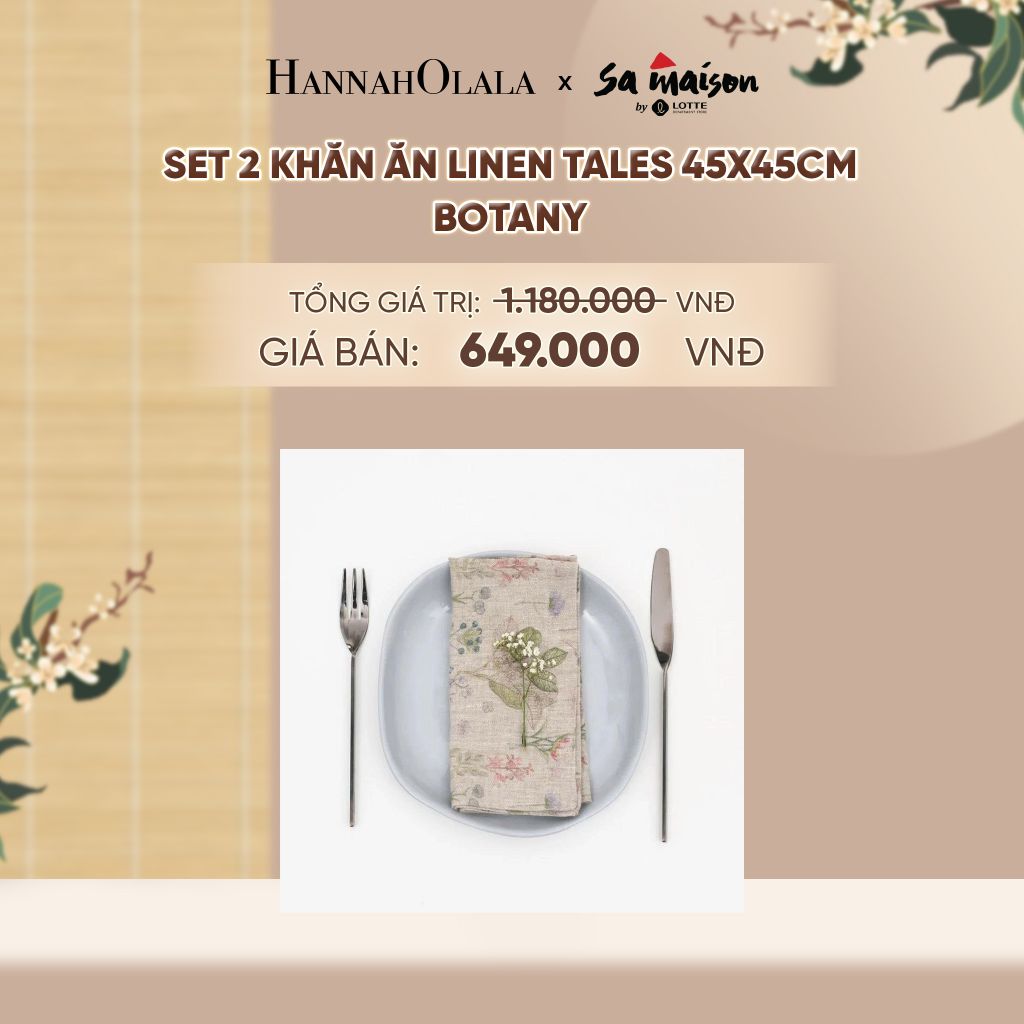  SET 2 KHĂN ĂN LINEN TALES 45X45CM - DEAL 4 - A1815 