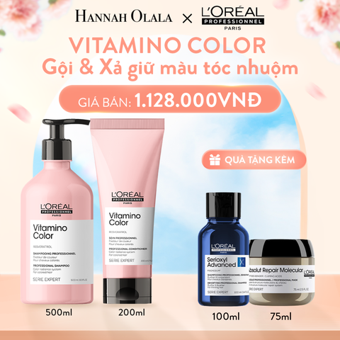  A472_DEAL 11: COMBO DẦU GỘI 500ML & DẦU XẢ 200ML GIỮ MÀU TÓC NHUỘM & DƯỠNG TÓC MỀM MƯỢT VITAMINO COLOR 