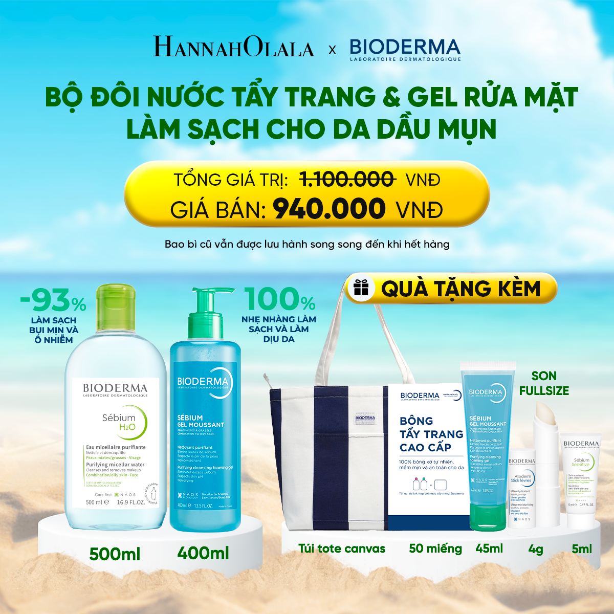 Bộ Đôi Nước Tẩy Trang Micellar Và Gel Rửa Mặt Làm Sạch Toàn Diện Cho Da Dầu Mụn