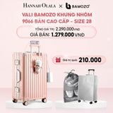  E4_DEAL 1: VALI BAMOZO KHUNG NHÔM 9066 BẢN CAO CẤP (TẶNG BỌC VALI CC TRONG SUỐT + TÚI ĐỰNG GIÀY) 