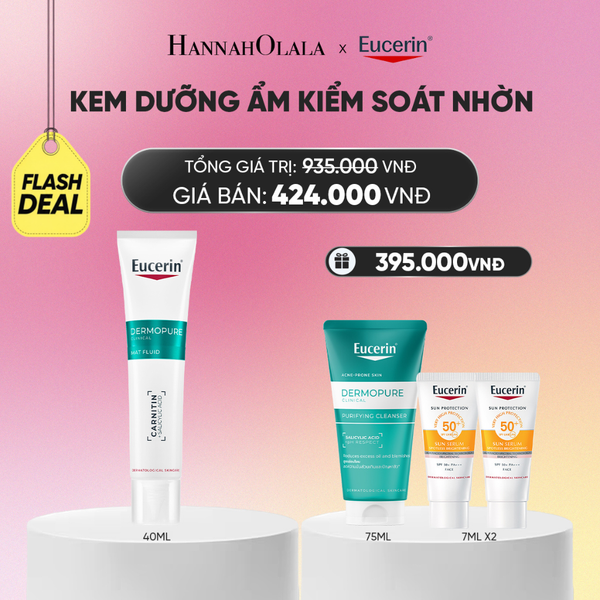  FLASHDEAL6: KEM DƯỠNG ẨM GIÚP KIỂM SOÁT NHỜN EUCERIN DERMOPURE CLINICAL MAT FLUID 40ML_ A1580 