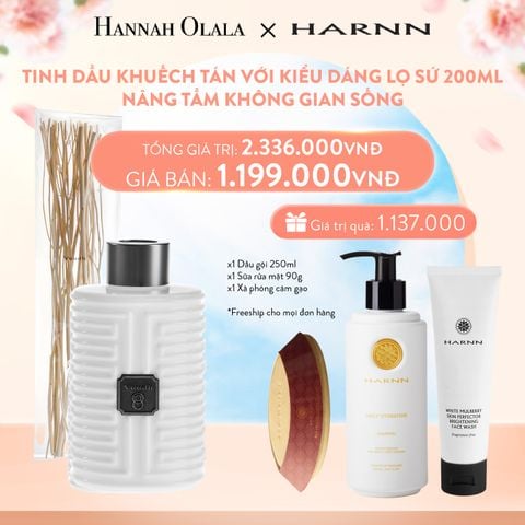  A357_DEAL 6: TINH DẦU KHUẾCH TÁN HARNN VỚI KIỂU DÁNG LỌ SỨ 200ML - NÂNG TẦM KHÔNG GIAN SỐNG 