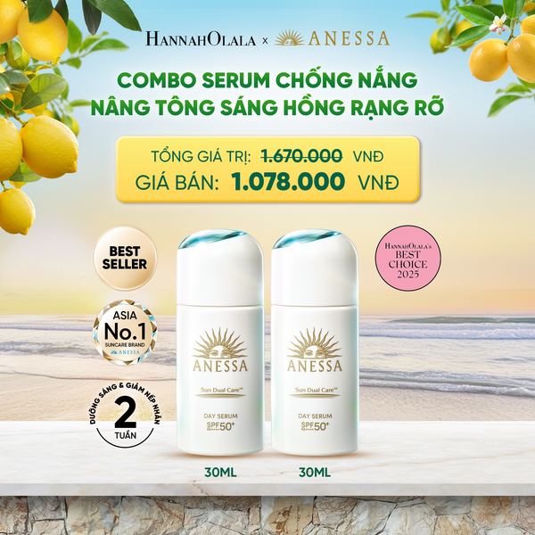 COMBO SERUM CHỐNG NẮNG DƯỠNG DA NÂNG TÔNG NGĂN NGỪA LÃO HÓA ANESSA DAY SERUM SPF50+ PA++++ 30MLX2 - DEAL 6 
