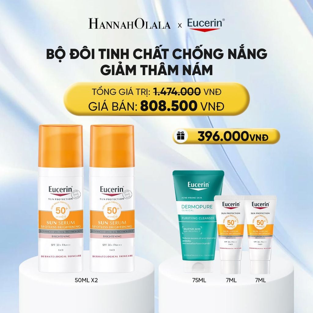  BỘ 02 TINH CHẤT CHỐNG NẮNG GIẢM THÂM NÁM EUCERIN SPOTLESS BRIGHTENING SERUM SPF50+ 50ML - DEAL 6 