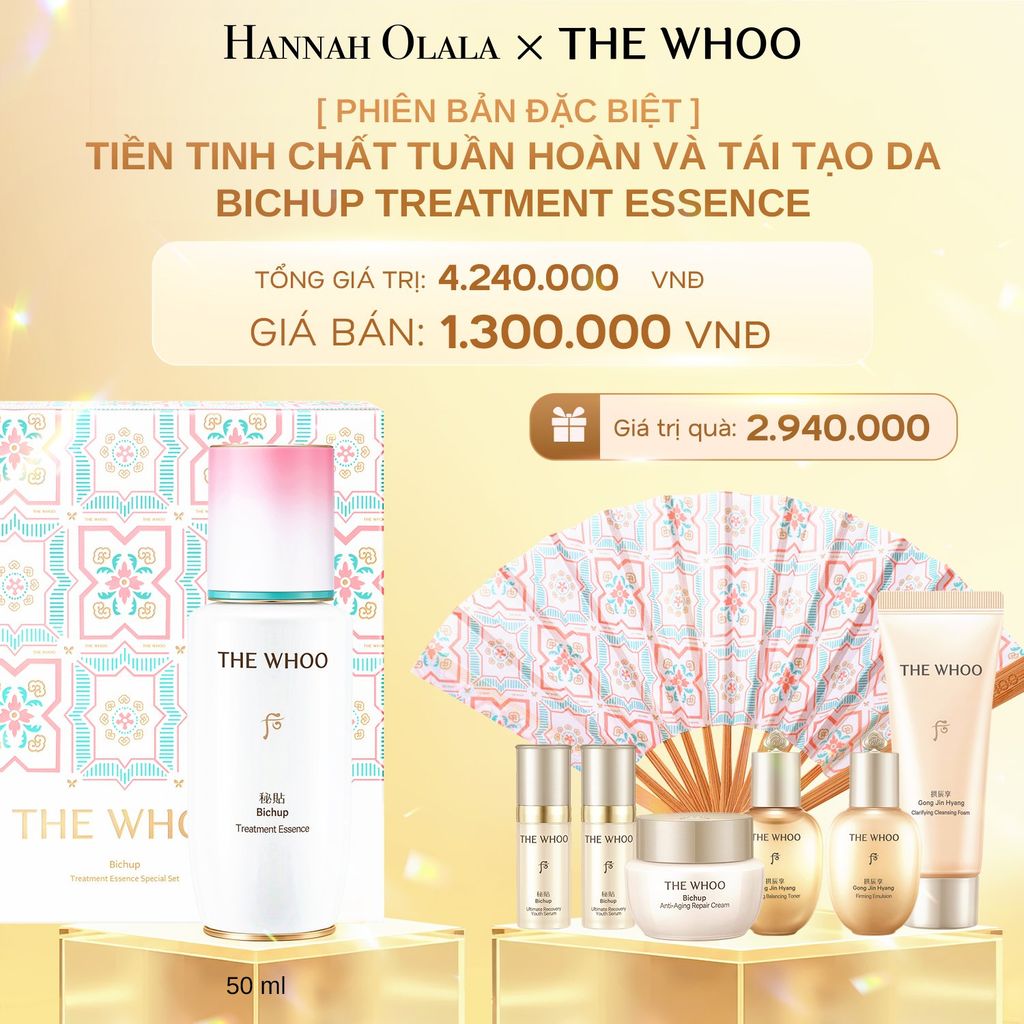  DEAL 6: [PHIÊN BẢN ĐẶC BIỆT] BỘ TIỀN TINH CHẤT TUẦN HOÀN VÀ TÁI TẠO DA THE WHOO BICHUP TREATMENT ESSENCE 50ML 