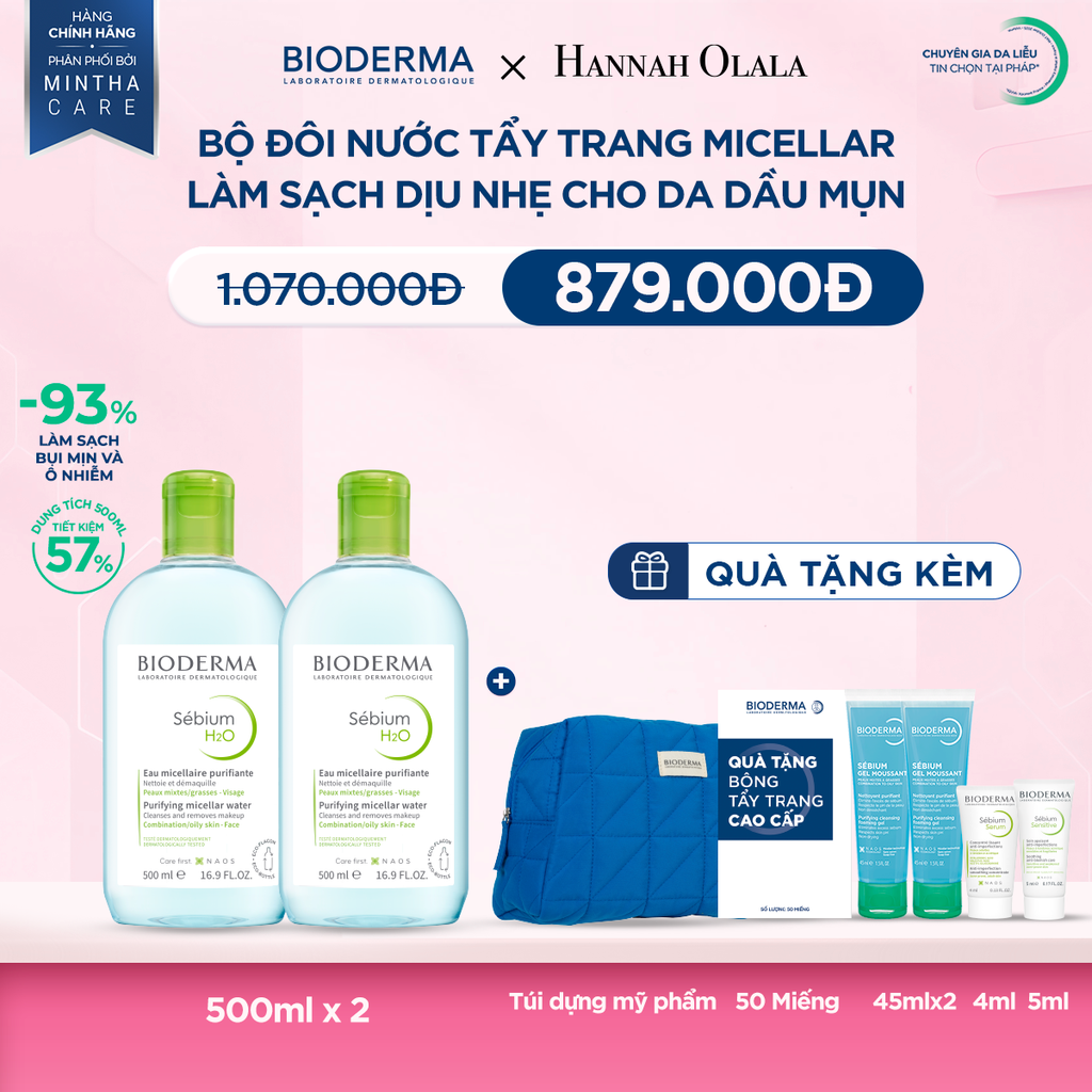  M14_DEAL 6: BỘ ĐÔI NƯỚC TẨY TRANG CÔNG NGHỆ MICELLAR LÀM SẠCH CHO DA DẦUMỤN 