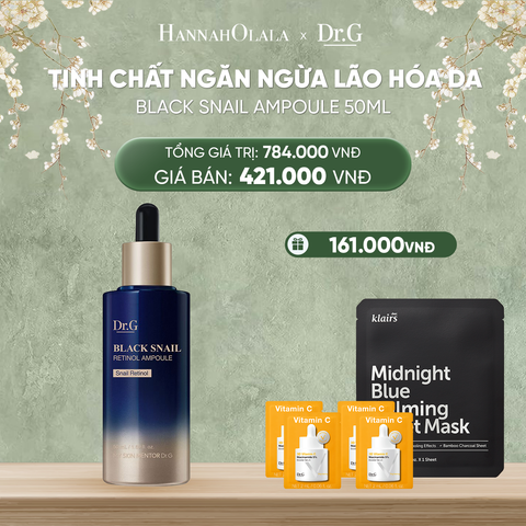  D349_DEAL 6: TINH CHẤT NGĂN NGỪA LÃO HÓA DA DR.G BLACK SNAIL AMPOULE 50ML 