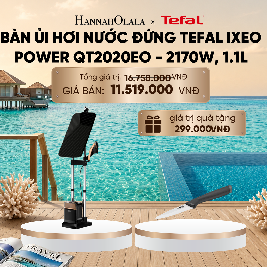  BÀN ỦI HƠI NƯỚC ĐỨNG TEFAL IXEO POWER QT2020EO - 2170W, 1.1L_ D614 