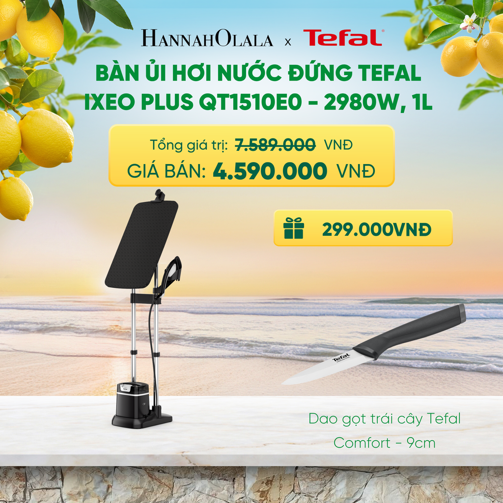  BÀN ỦI HƠI NƯỚC ĐỨNG TEFAL IXEO PLUS QT1510E0 - 2980W, 1L 