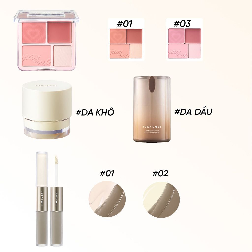  KEM TẠO KHỐI 2 ĐẦU + KEM LÓT + MÁ HỒNG 4 Ô_ D1314 