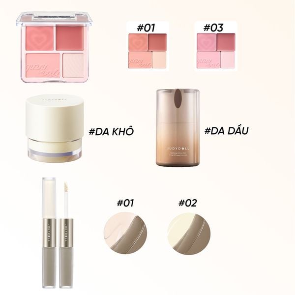  KEM TẠO KHỐI 2 ĐẦU + KEM LÓT + MÁ HỒNG 4 Ô_ D1314 