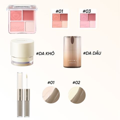  KEM TẠO KHỐI 2 ĐẦU + KEM LÓT + MÁ HỒNG 4 Ô_ D1314 