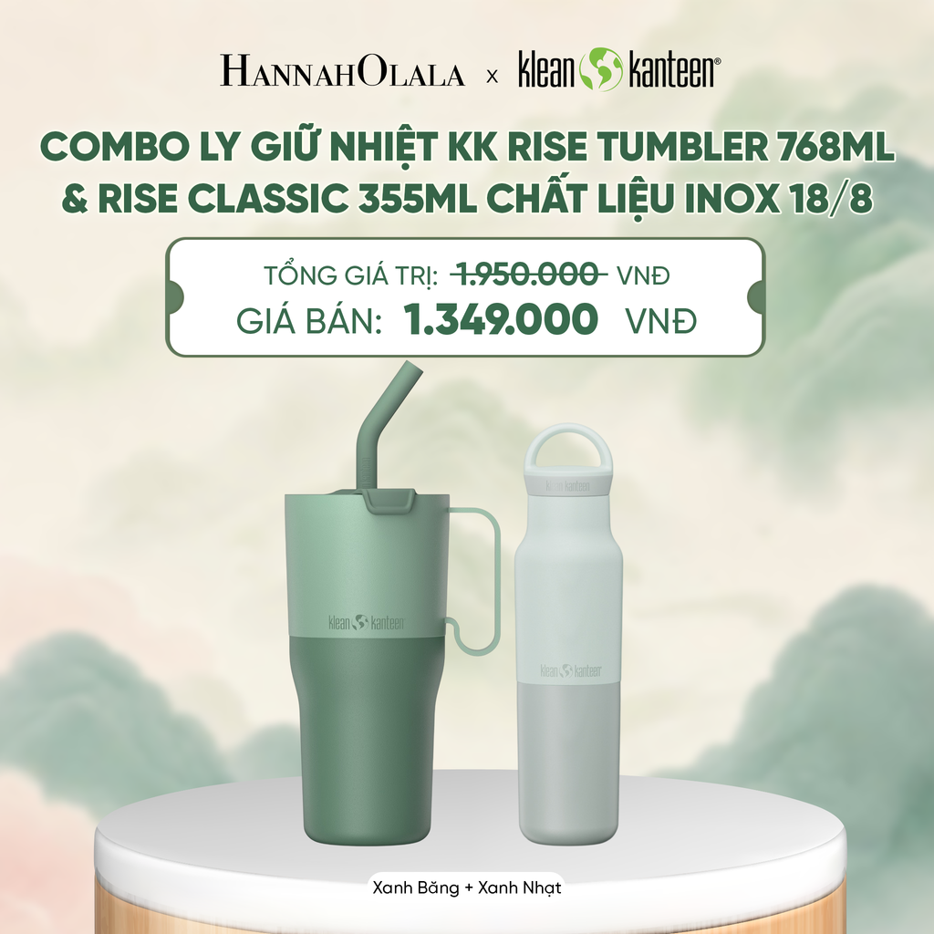  COMBO LY GIỮ NHIỆT KLEAN KANTEEN RISE TUMBLER 768ML & RISE CLASSIC 355ML CHẤT LIỆU INOX 18/8 - A4025 