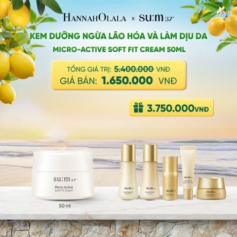  KEM DƯỠNG NGỪA LÃO HÓA VÀ LÀM DỊU DA SU:M37 MICRO-ACTIVE SOFT FIT CREAM 50ML - A66 