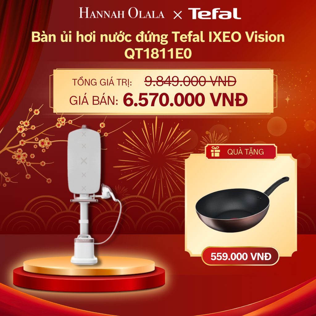  DEAL 3.3: BÀN ỦI HƠI NƯỚC ĐỨNG TEFAL IXEO VISION QT1811E0 