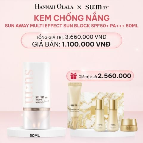  E222_DEAL 24: KEM CHỐNG NẮNG SU:M37 SUN AWAY MULTI EFFECT SUN BLOCK SPF50+ PA+++ 50ML 