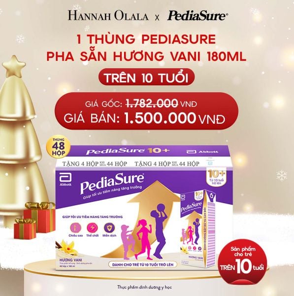 A197_DEAL 6: 1 THÙNG PEDIASURE PHA SẴN HƯƠNG VANI 180ML 10+ 