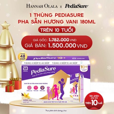  DEAL 6: 1 THÙNG PEDIASURE PHA SẴN HƯƠNG VANI 180ML 10+ 