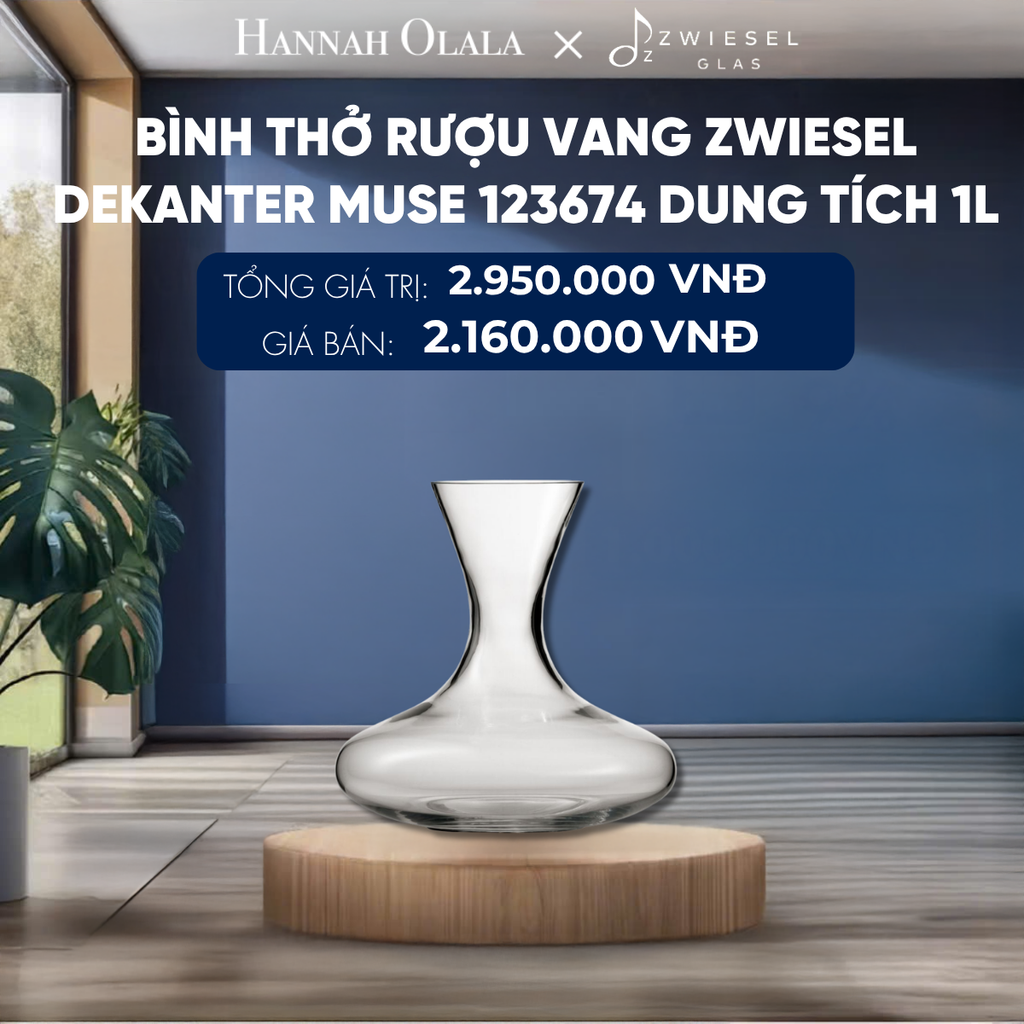 BÌNH THỞ RƯỢU VANG ZWIESEL DEKANTER MUSE 123674 DUNG TÍCH 1L 