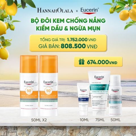  BỘ ĐÔI KEM CHỐNG NẮNG GIÚP HỖ TRỢ GIẢM BÓNG NHỜN EUCERIN SUN DRY TOUCH OIL CONTROL FACE SPF50+ 50ML DEAL 6: 