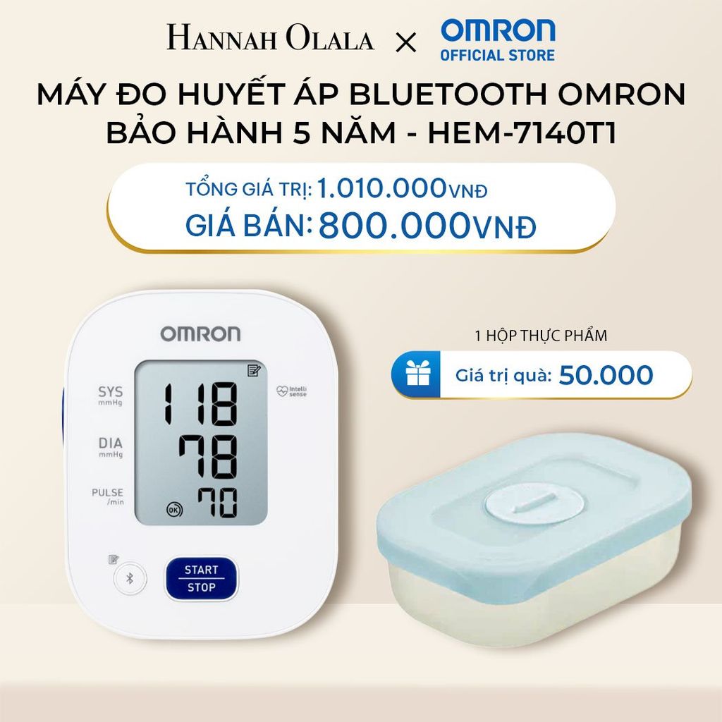  DEAL 11: MÁY ĐO HUYẾT ÁP BLUETOOTH OMRON - BẢO HÀNH 5 NĂM - HEM-7140T1 